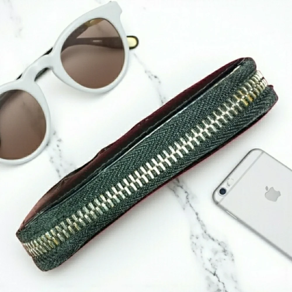 JIMMY CHOO Black Leather Star Embossed Wallet w/ Chain